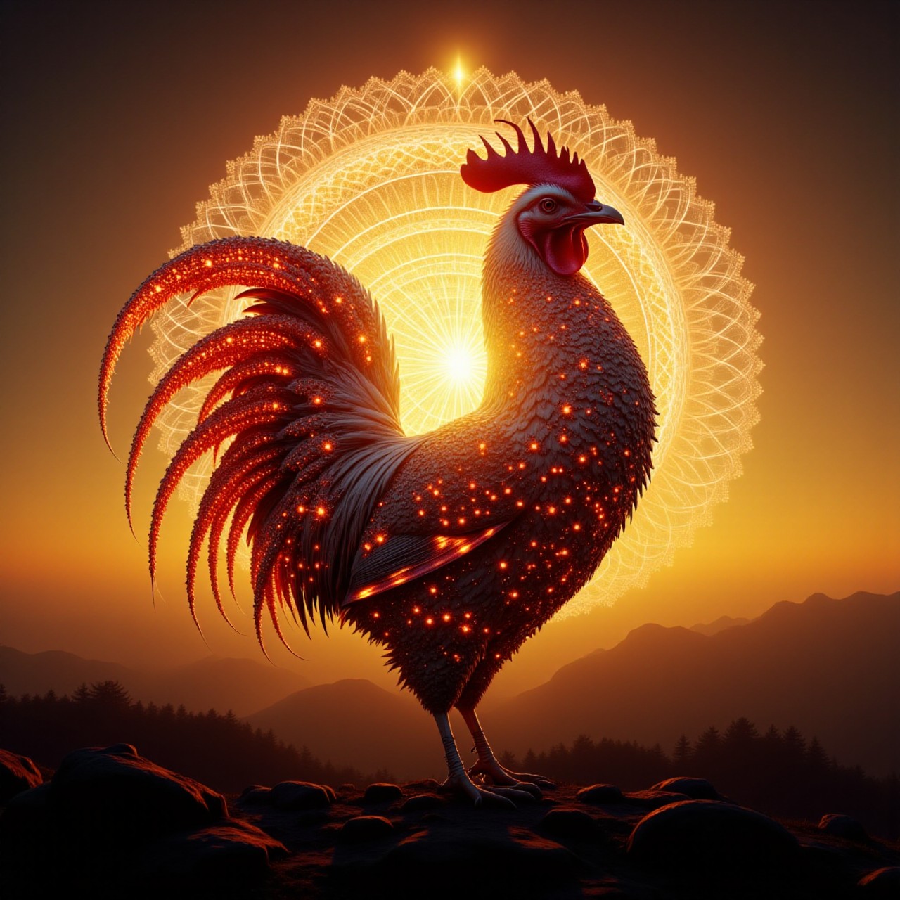 20240927_075650 futuristic convoluted rooster silhouetted by the rising sun _lora_Electrified Flux v1_1_ 3155467398 c=1 20 0.4 Euler flux1DevBNBNF4V2.jpg